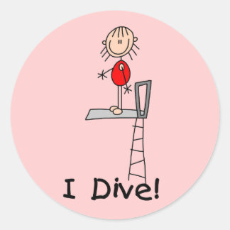 Sticker Rond Stick Figure I Tshirts et cadeaux de plongée