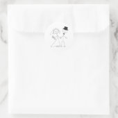Sticker Rond Stick Figure Mariée & Mariage de chambre RSVP Invi (Sac)