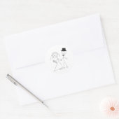 Sticker Rond Stick Figure Mariée & Mariage de chambre RSVP Invi (Enveloppe)