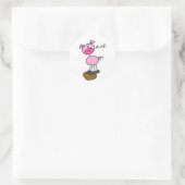 Sticker Rond Stick Figure Pig Tshirts et cadeaux (Sac)