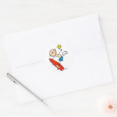 Sticker Rond Stick Figure Surfer Boy Tshirts et cadeaux (Enveloppe)