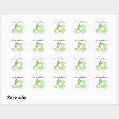 Sticker Rond Stick Girl 3e Anniversaire Tshirts et cadeaux (Feuille)