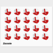 Sticker Rond Stick Girl Be Mine Valentine (Feuille)