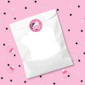 Sticker Rond Stick Halloween éffrayant Fantôme noir Chat rose