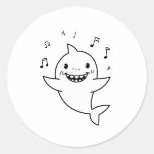 Sticker Rond Stick It Like a Cool Mom ! Ce requin chantant Mama