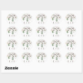 Sticker Rond Stick Mariage Monogram Mint Green Mason Jars (Feuille)