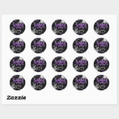 Sticker Rond Stick Mascarade de nuit en soie violet (Feuille)