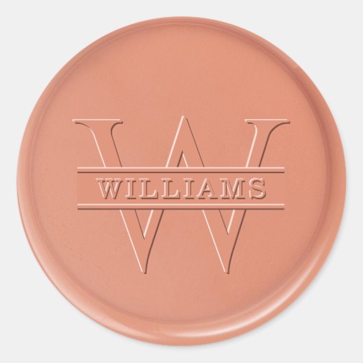 Sticker Rond Stick Monogram en terre cuite cire Sceau (Devant)