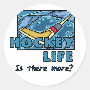 Sticker Rond Stick on Ice Hockey is There Plus de t-shirts