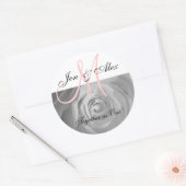 Sticker Rond Stick Phrase et Noms du Mariage Monogramme (Enveloppe)