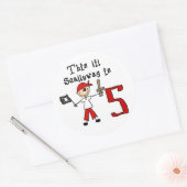 Sticker Rond Stick Pirate 5e anniversaire (Enveloppe)