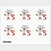 Sticker Rond Stick Pirate 5e anniversaire (Feuille)