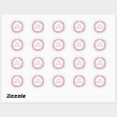 Sticker Rond Stick Plate-forme vert rose couronne fleurie (Feuille)