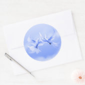 Sticker Rond Stick rond "Blue Willow Doves" ~ 3" (Enveloppe)