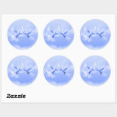Sticker Rond Stick rond "Blue Willow Doves" ~ 3" (Feuille)