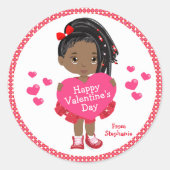 Sticker Rond Stick rond Heureuse Sainte-Valentin noir (Devant)