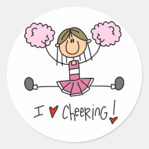 Sticker Rond Stick rose Pom-pom girl T-shirts et cadeaux