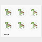 Sticker Rond Stick Singe Swing 1er Anniversaire (Feuille)