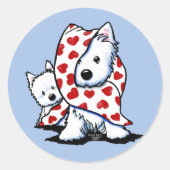 Sticker Rond Stick Snuggle Westies (Devant)