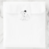 Sticker Rond Stick souriant Figure Couple Couts Mariage Cake RS (Sac)