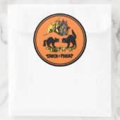 Sticker Rond Stick vintage Halloween Ou Treat (Sac)