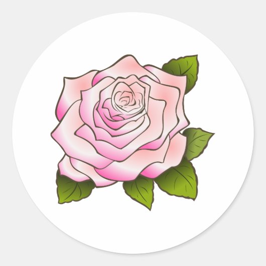 Sticker Rond Stick vintage Rose dessin grand rond (Devant)