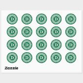Sticker Rond Sticke rond de monogramme initial CELTIQUE IRLANDA (Feuille)