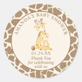 Sticker Rond Sticke rond Neutral Mama et Baby Giraffe Classic (Devant)