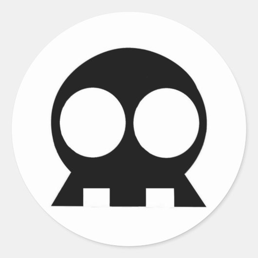 Sticker Rond StickEms de clé de crâne noir (Devant)