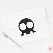 Sticker Rond StickEms de clé de crâne noir (Enveloppe)