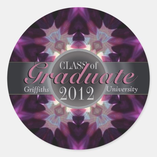 Sticker Rond Sticker-cadeau pour prix Eclipse rose (Devant)