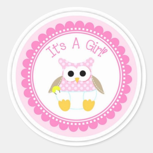 Sticker Rond Sticker/C'est une fille (Devant)