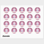 Sticker Rond Sticker/Cupcake (Feuille)