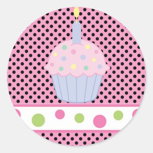 Sticker Rond Sticker/Cupcake (Devant)