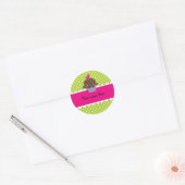 Sticker Rond Sticker/Cupcake et points (Enveloppe)
