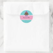 Sticker Rond Sticker/Cupcake et points (Sac)