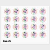 Sticker Rond Sticker/Dancing Zebra et Pois (Feuille)