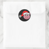 STICKER ROND *STICKER DE NOËL* AVEC **PIGGIE DE NOËL** (Sac)