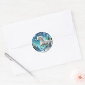 Sticker Rond "Sticker Majestic Snow Horse" (Enveloppe)