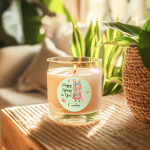 Sticker Rond Sticker, nom | 3 en Lovable Happy Spring Ms Bunny