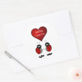 Sticker Rond Sticker/Sceau d'amour de la coccinelle (Enveloppe)
