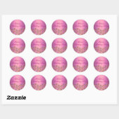 Sticker Rond Sticker/sceau d'enveloppe pour bijoux floraux rose (Feuille)