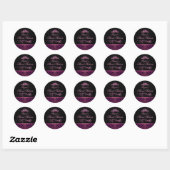 Sticker Rond Sticker/sceau d'enveloppe rose Zebra pour impressi (Feuille)