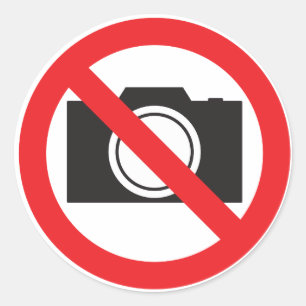 Sticker Rond Sticker-Sign Pas d'appareil photo autorisé