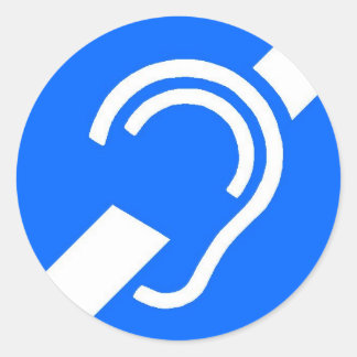 Sticker Rond Sticker, symbole international pour les Sourds