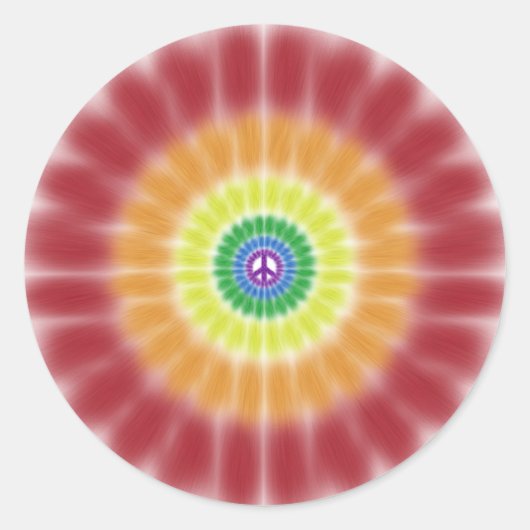 Sticker Rond Sticker, Tie Dye Arc-en-Ciel - Explosion (Devant)