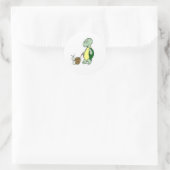 Sticker Rond Sticker-Turtle à pied un escargot! (Sac)