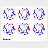 Sticker Rond StickerPlaque rouge blanc Polka Point (Feuille)