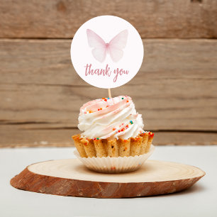 Sticker Rond "Stickers Baby shower papillon"