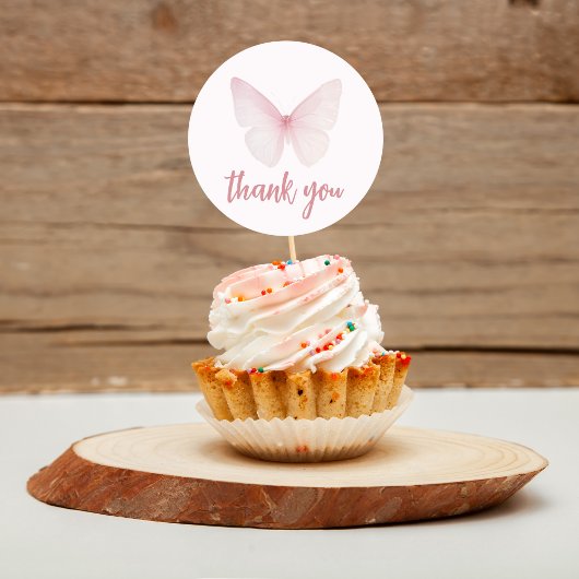 Sticker Rond "Stickers Baby shower papillon"